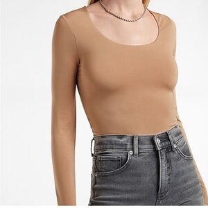 Express Bodycon Contour Silky Scoop Neck Thong Bodysuit